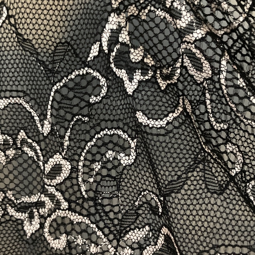Embroidered Black & Silver Lace Pleated Corset Tank Top Size:M EUC - Picture 6 of 9